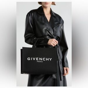 GIVENCHY MEDIUM G TOTE LOGO PRINT CANVAS SHOULDER BAG